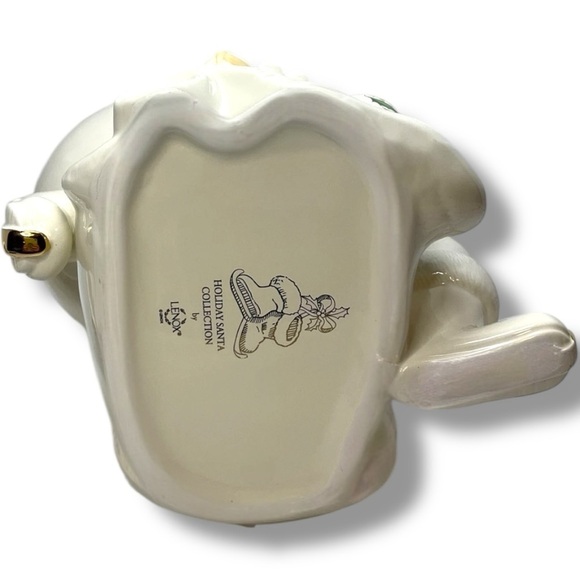 Lenox Vintage Holiday Santa Cookie Jar 1999 Christmas Toy Sack Holly Berry 13.5” - Picture 10 of 11